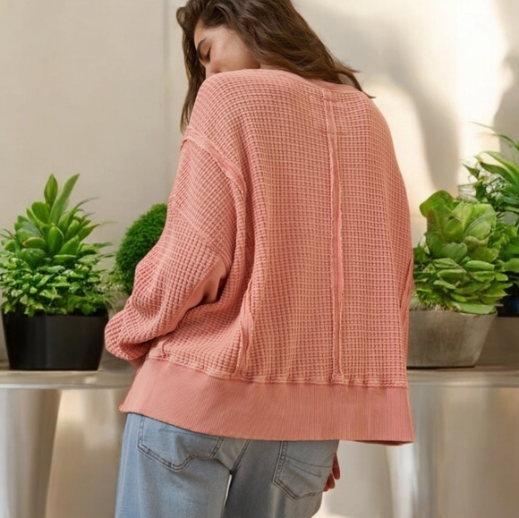 New! AE Oversized waffle sweatshirt Sz XLARGE - Picture 3 of 8